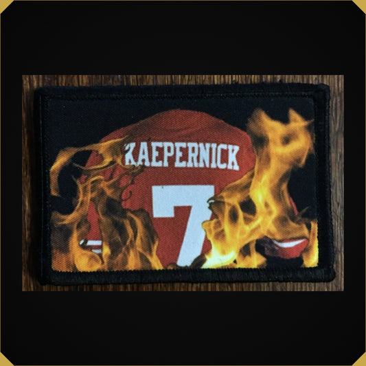 Burning Kaepernick Football Jersey Morale Patch