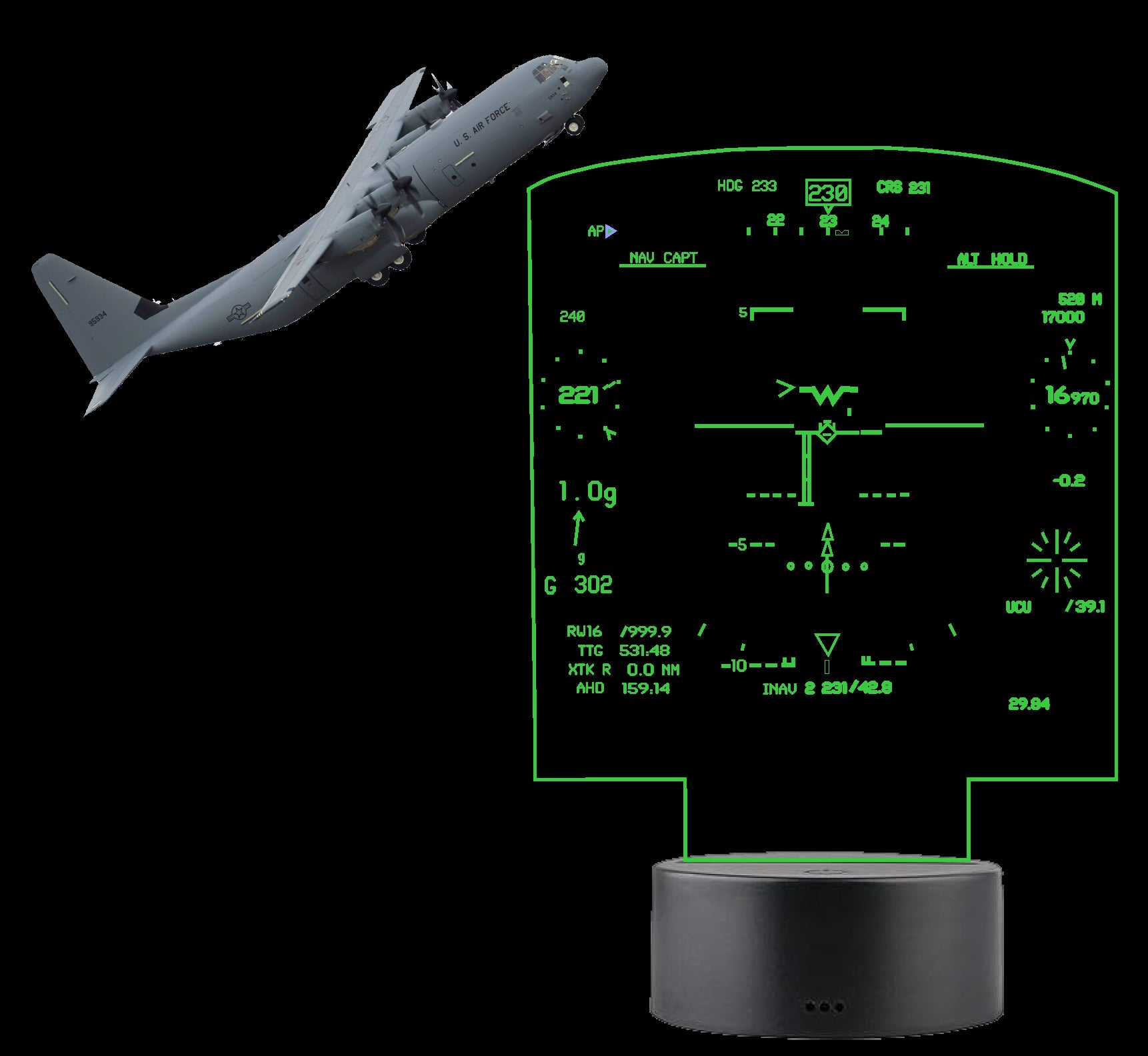 C-130J Hercules HUD LED Sign | Pilot Gift | Military Aviation Decor ...