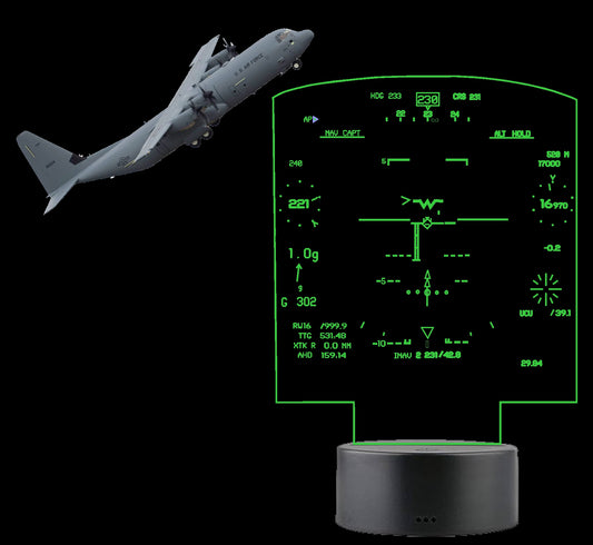 C-130J Hercules HUD LED Sign — Pilot Gift Military Aviation Decor
