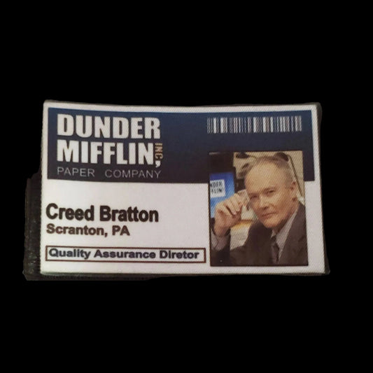 Creed Bratton ID Badge 2x3 The Office themed Morale Patch