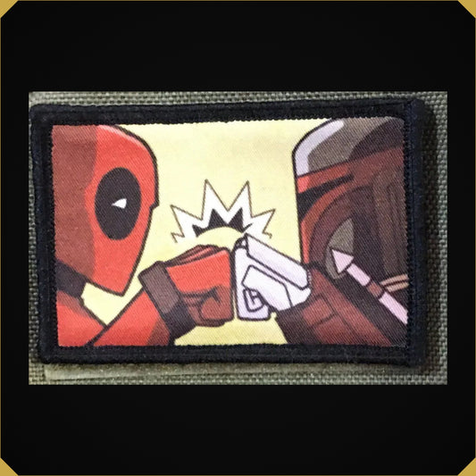 Deadpool Boba Fett Bounty Hunters Fist Bump Morale Patch