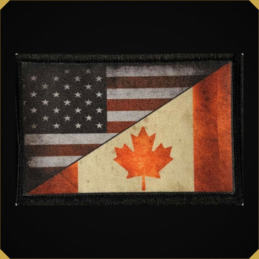 Distressed Canada / USA Flag Morale Patch