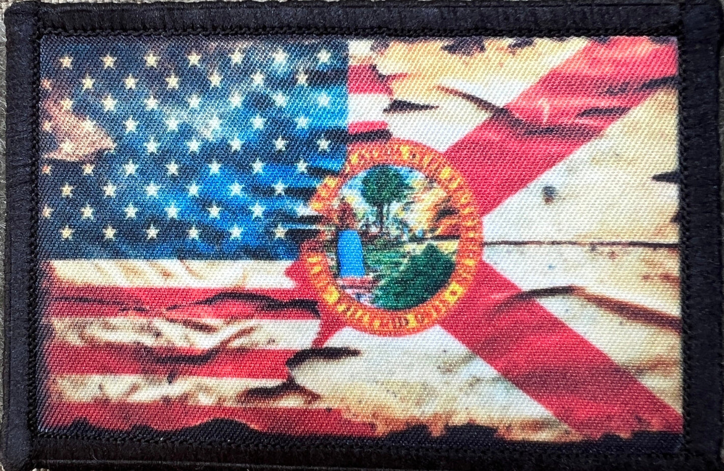 Distressed USA Florida State Flag Morale Patch