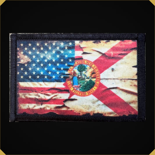 Distressed USA Florida State Flag Morale Patch
