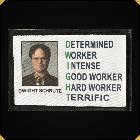 Dwight Schrute DWIGHT Acronym 2x3 The Office Themed Morale Patch