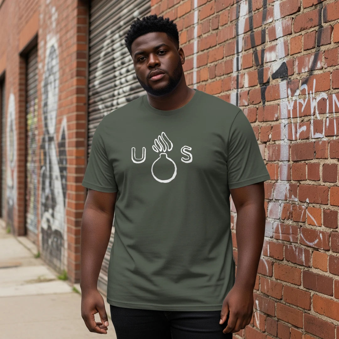 WWII US Flaming Bomb T Shirt