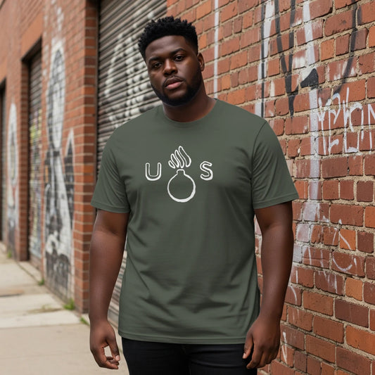 WWII US Flaming Bomb T Shirt