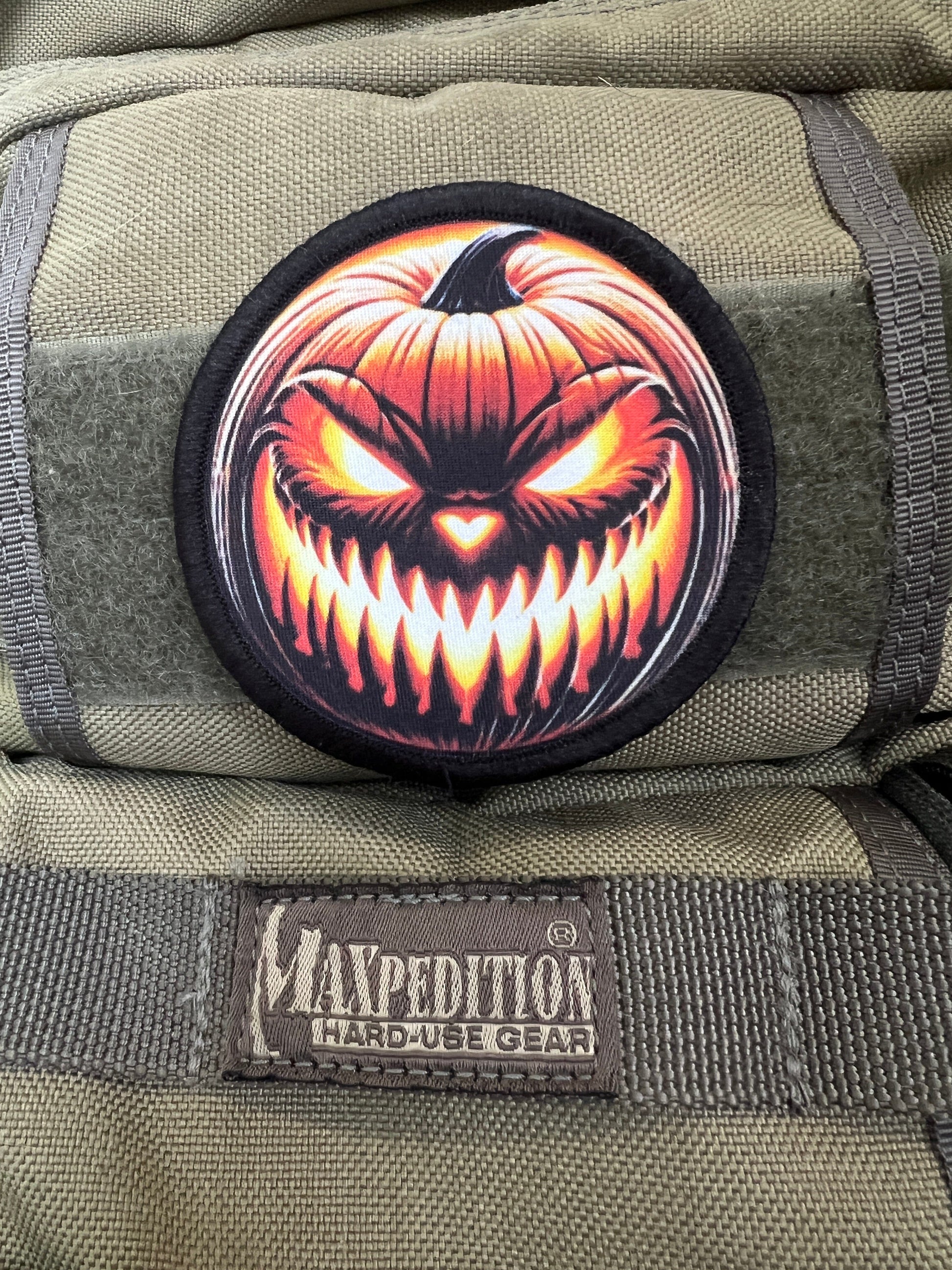 Evil Halloween Pumpkin Velcro Morale Patch