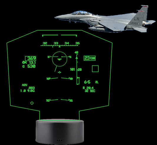 F15E Strike Eagle HUD Heads Up Display LED light Sign for pilots, aviation gifts and retired air force fighter pilots