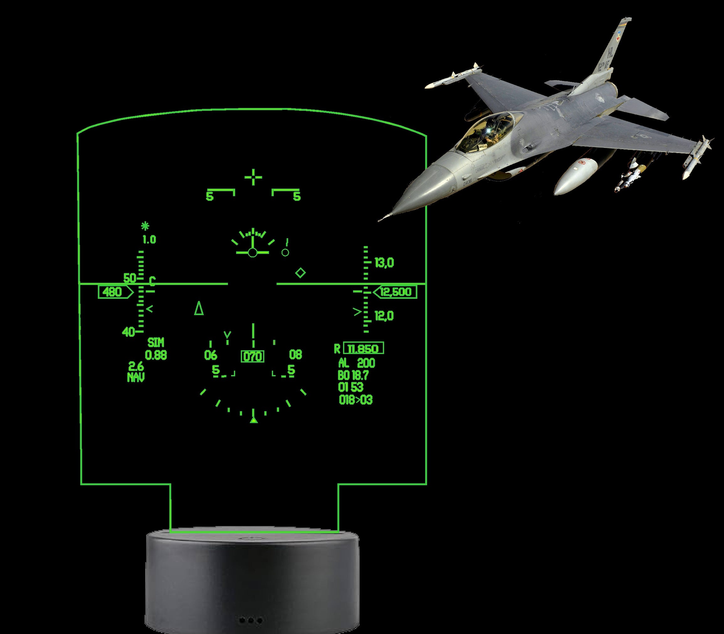 F-16 Viper HUD LED Sign | Pilot Gift | DCS World | Aviation Decor ...