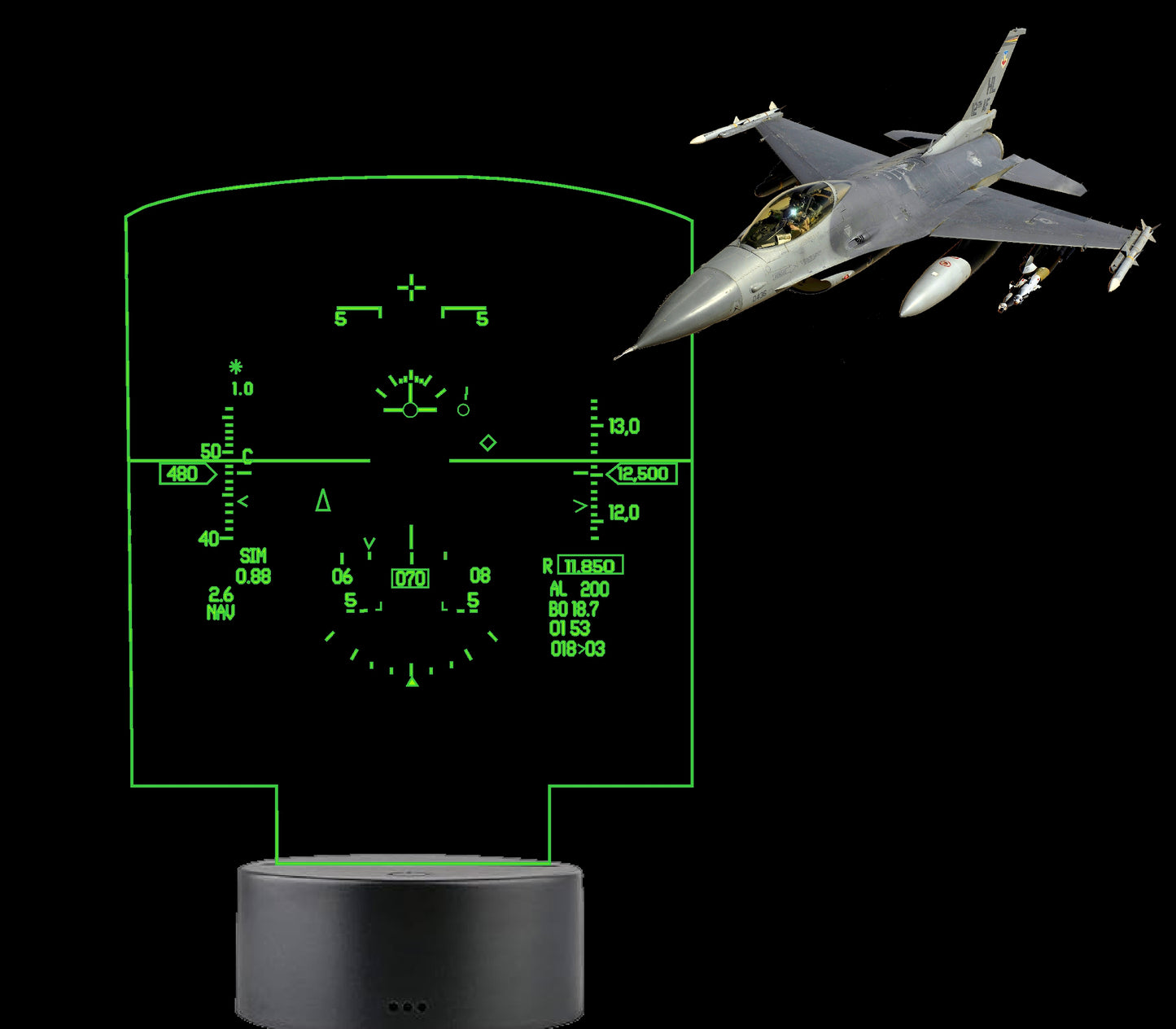 F16 HUD Heads Up Display LED light Sign