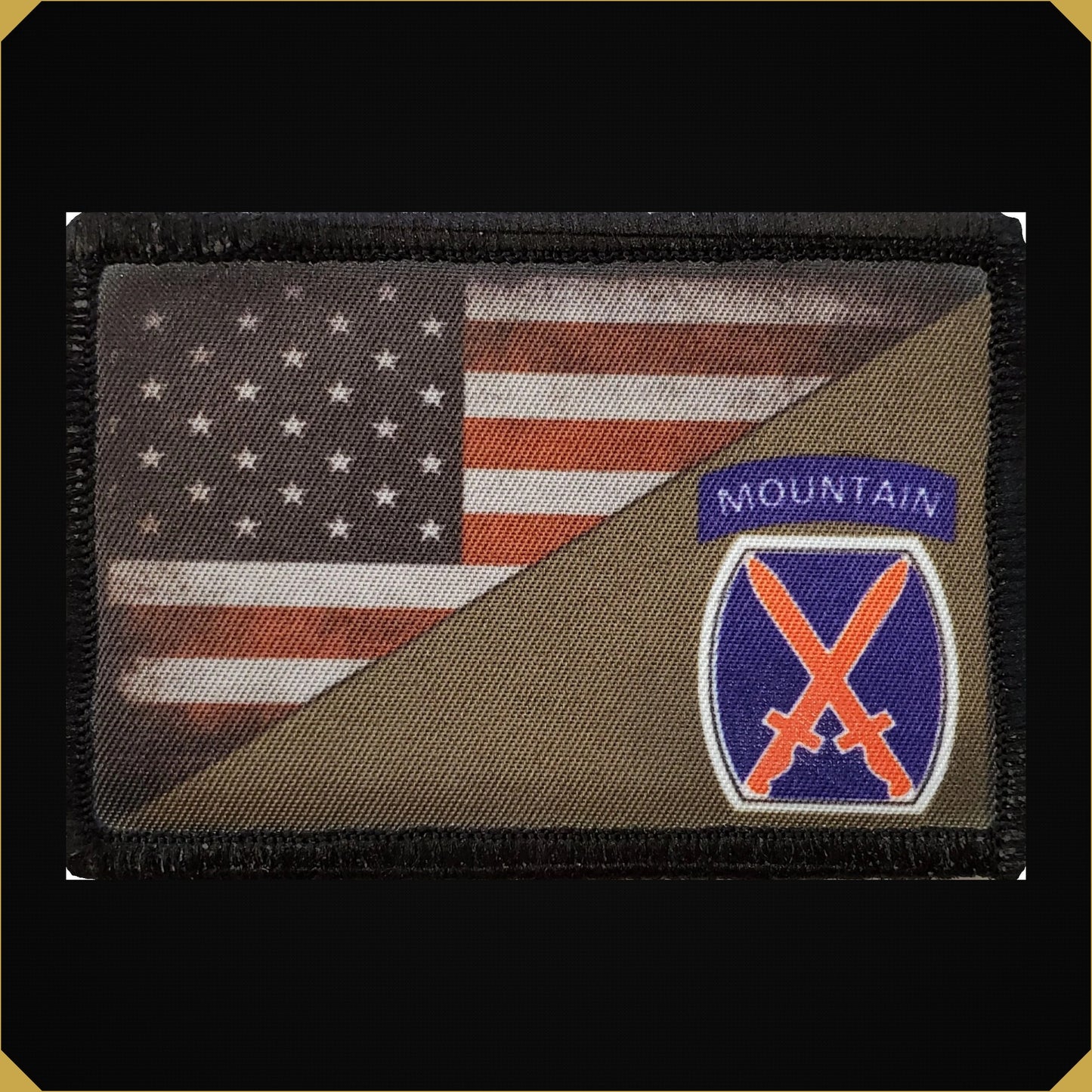 Full Color 10th Mountain Division USA Flag Morale Patch
