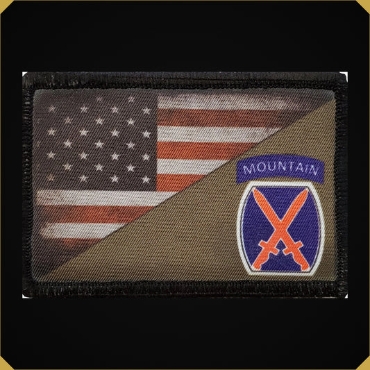 Full Color 10th Mountain Division USA Flag Morale Patch