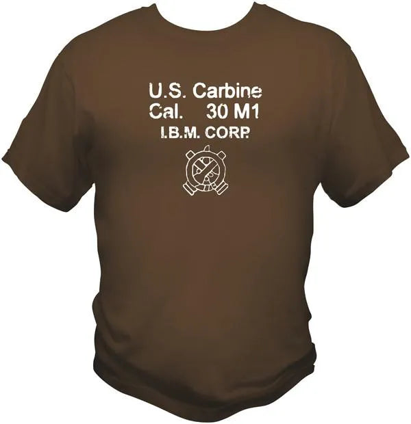 International Business Machine (IBM) M1 Carbine T shirt T Shirts Redheaded T Shirts Small Brown 