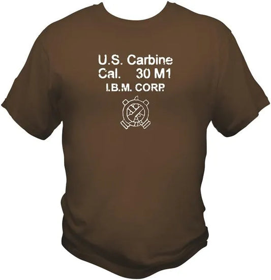 International Business Machine (IBM) M1 Carbine T shirt T Shirts Redheaded T Shirts Small Brown 