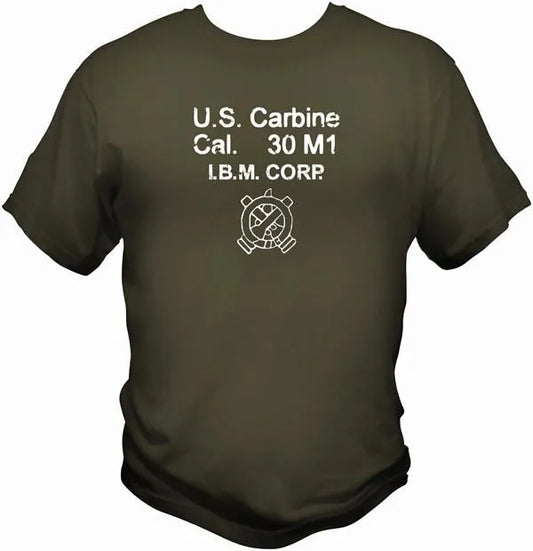 International Business Machine (IBM) M1 Carbine T shirt T Shirts Redheaded T Shirts Small Olive Drab 