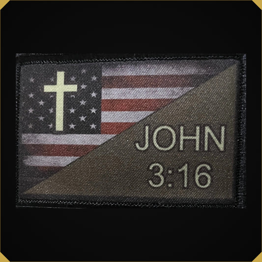 John 3:16 USA Flag Morale Patch