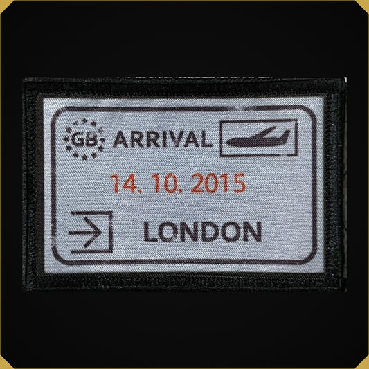 London, England Passport Stamp Morale Patch 2x3"