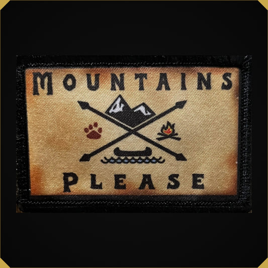 'Mountains Please' 2x3 Hook and Loop Fastener Morale Patch
