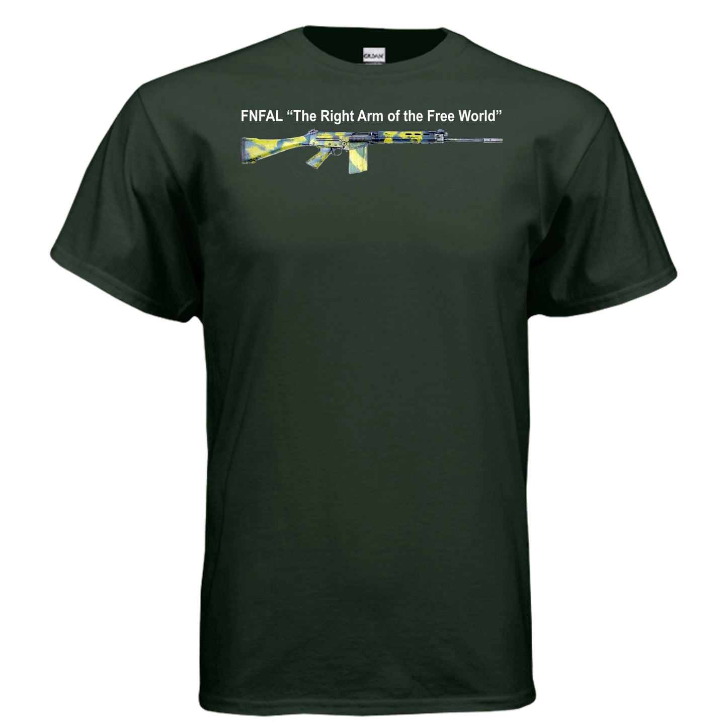 FN FAL T Shirt Right Arm of the Free World Rhodesian Camo