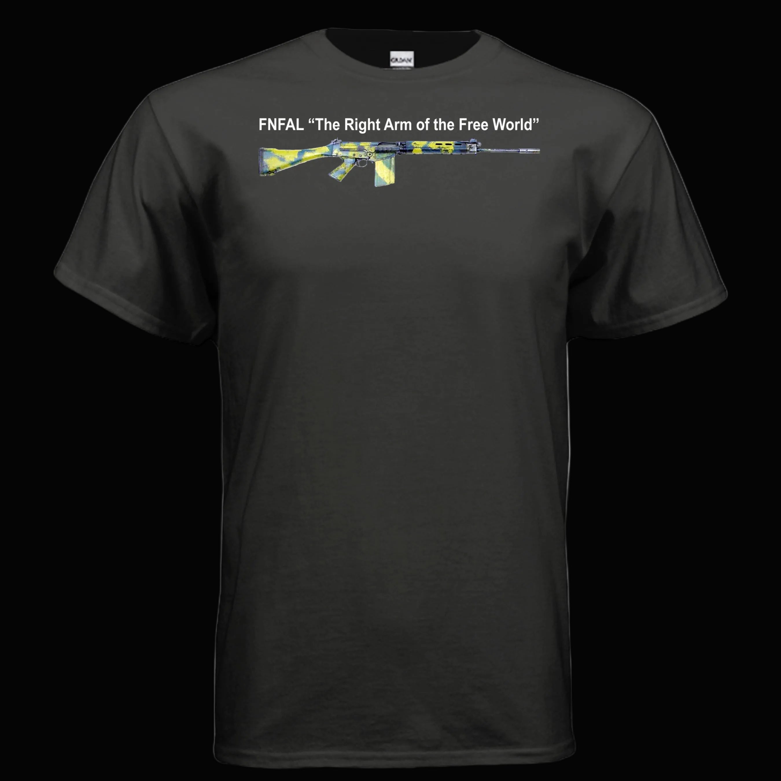 Rhodesian Camo FN FAL T-Shirt | Bush War Battle Rifle – Redheaded