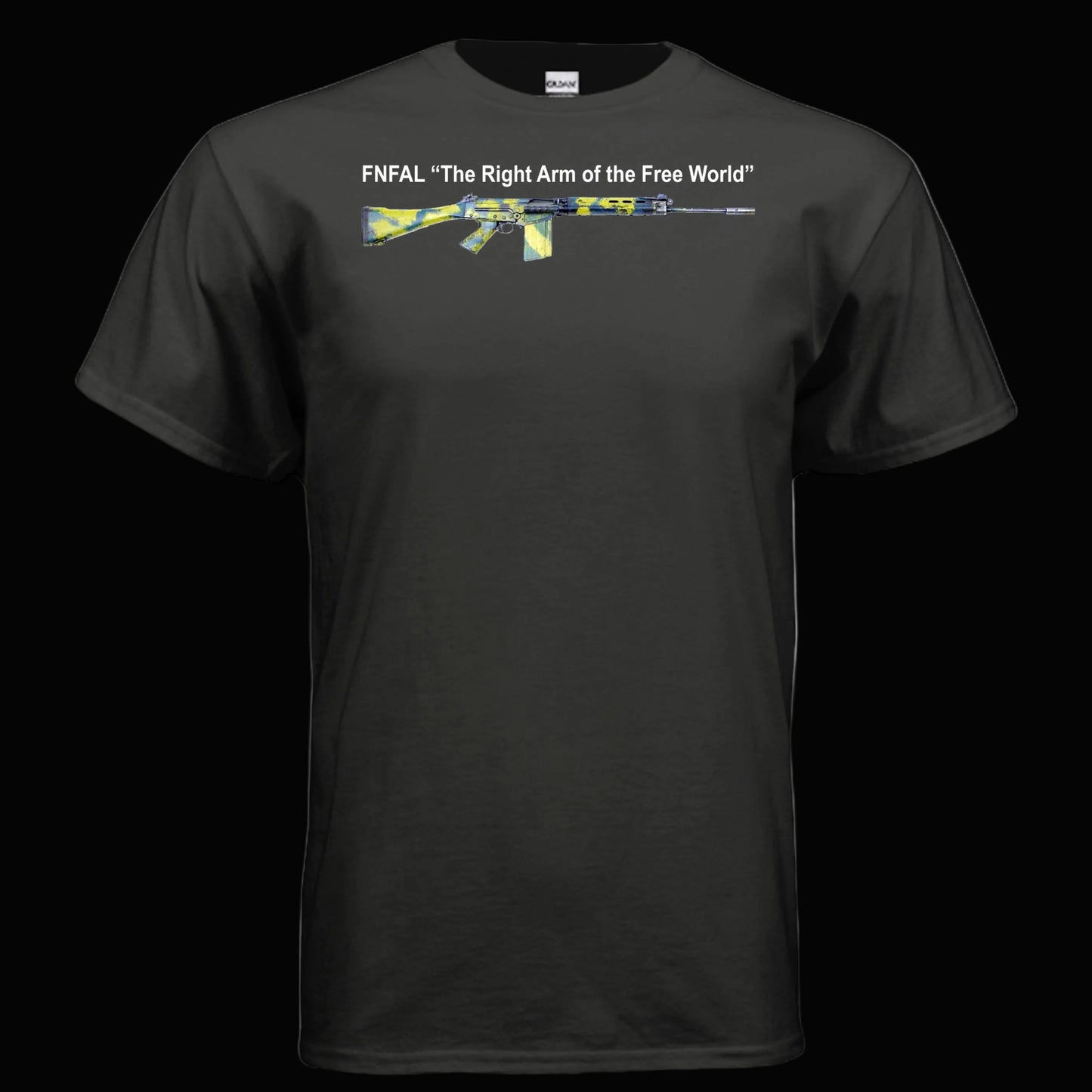 FN FAL T Shirt Right Arm of the Free World Rhodesian Camo