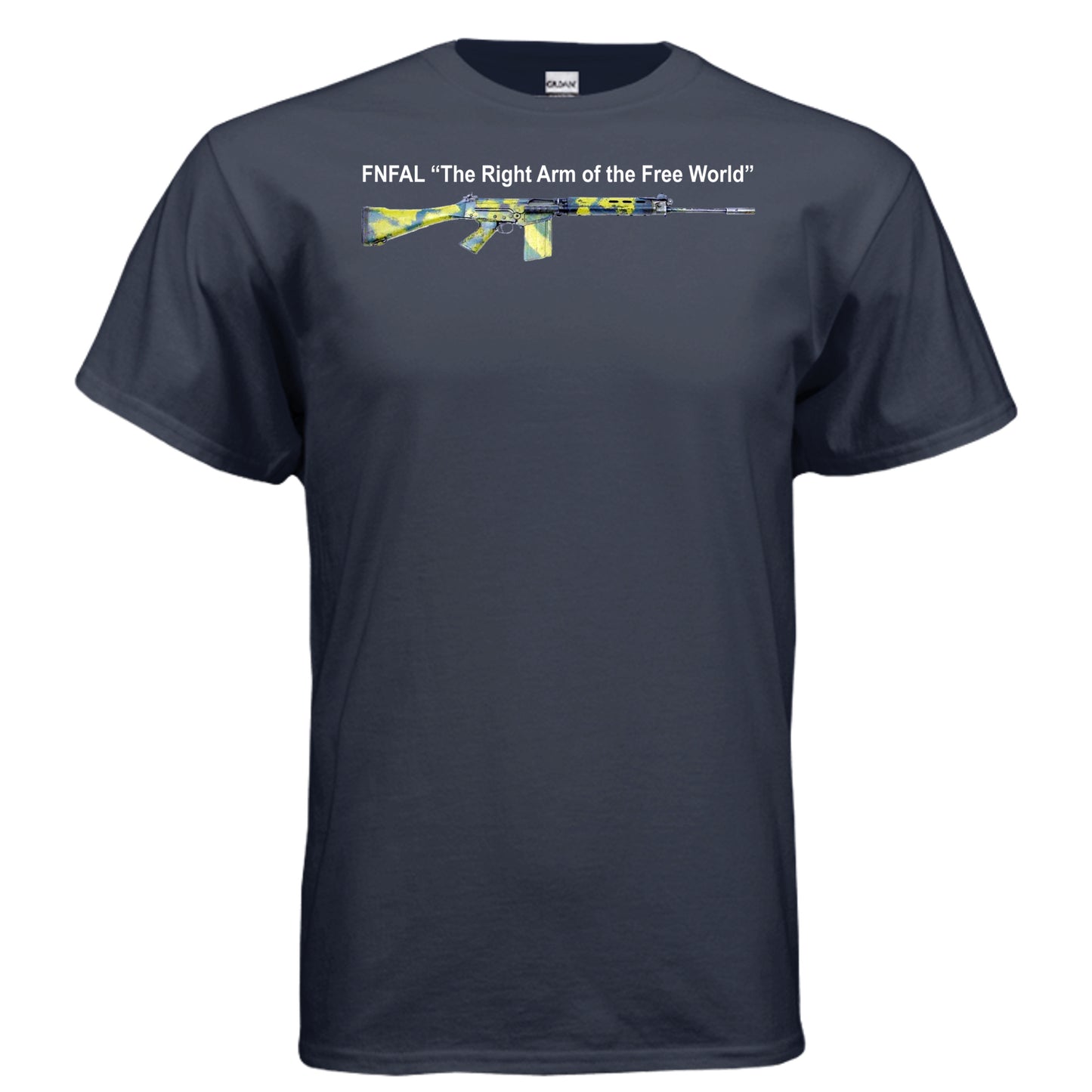 FN FAL T Shirt Right Arm of the Free World Rhodesian Camo