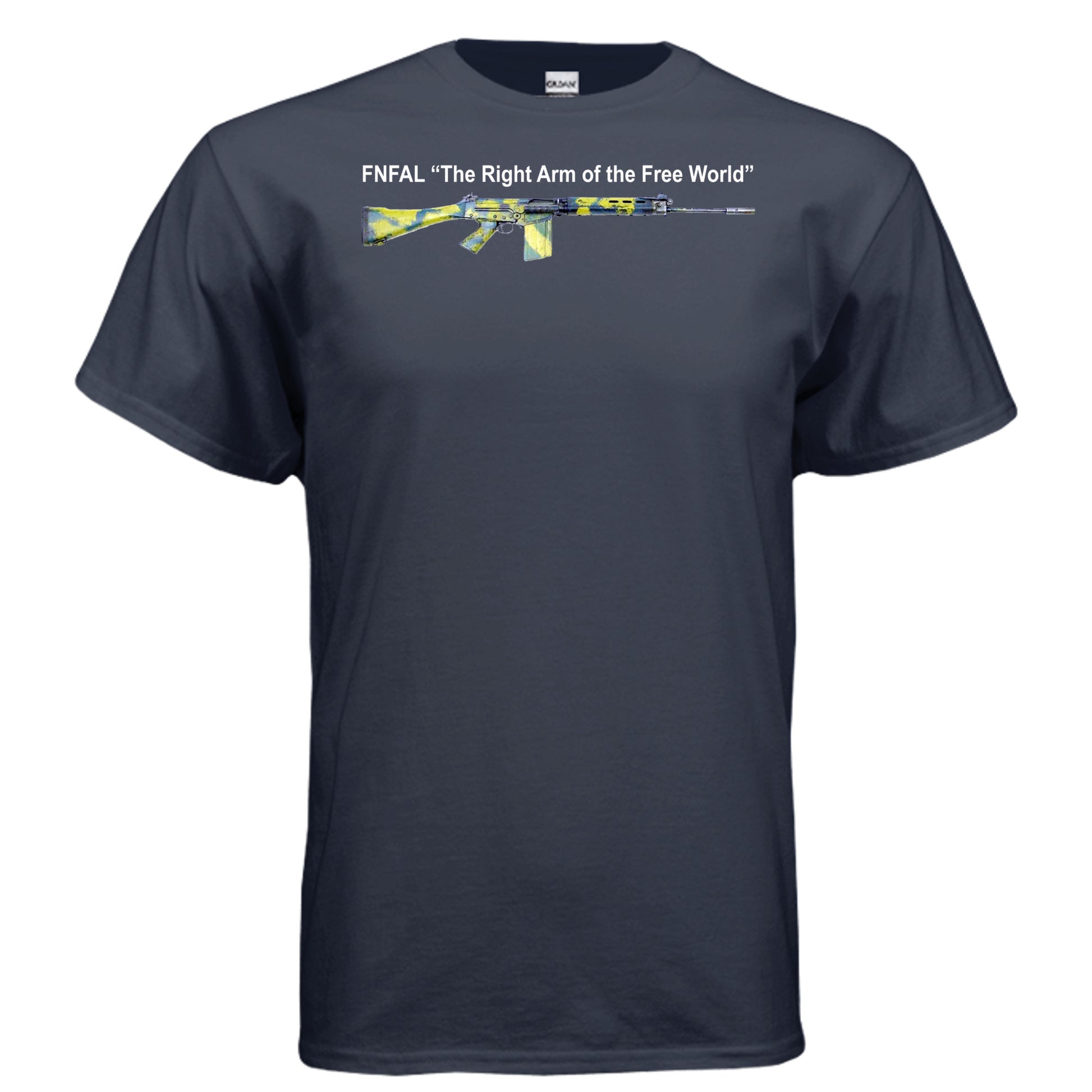 FN FAL T Shirt Right Arm of the Free World Rhodesian Camo