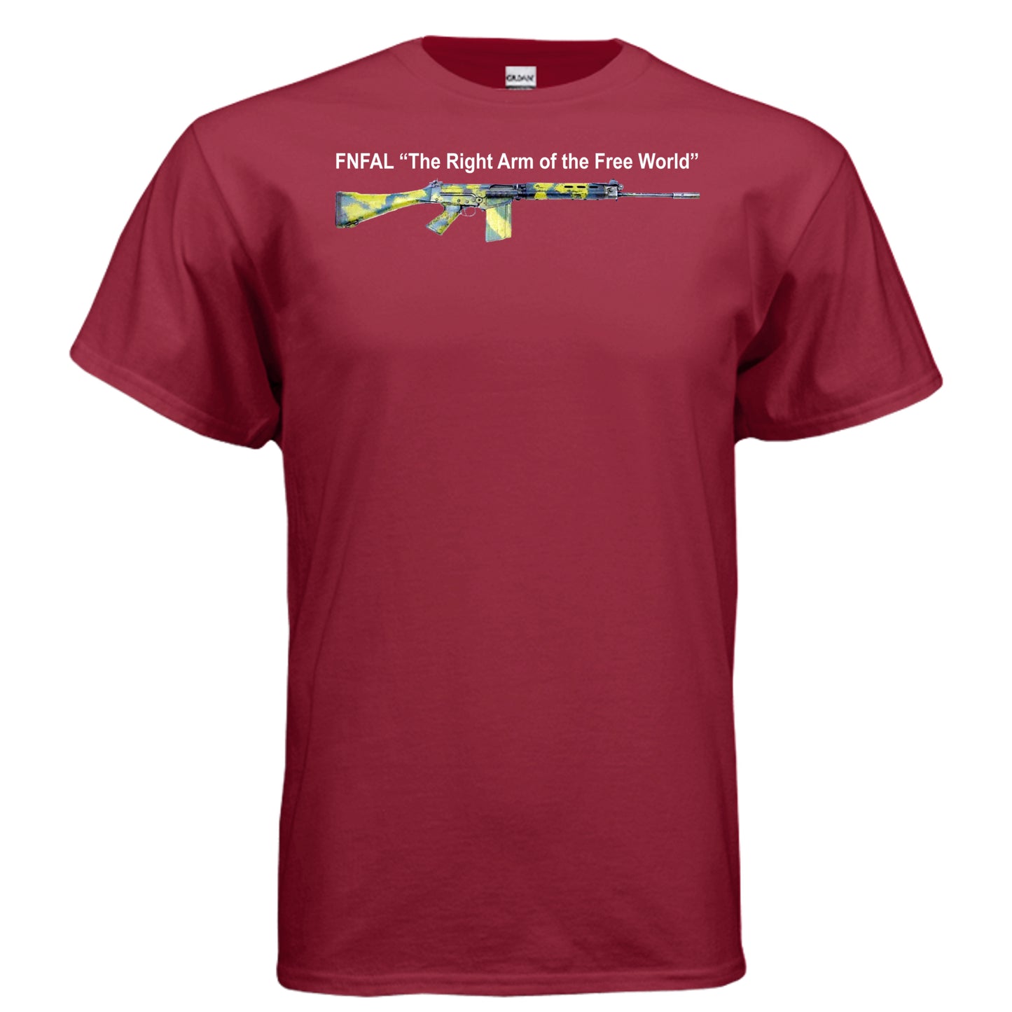 FN FAL T Shirt Right Arm of the Free World Rhodesian Camo