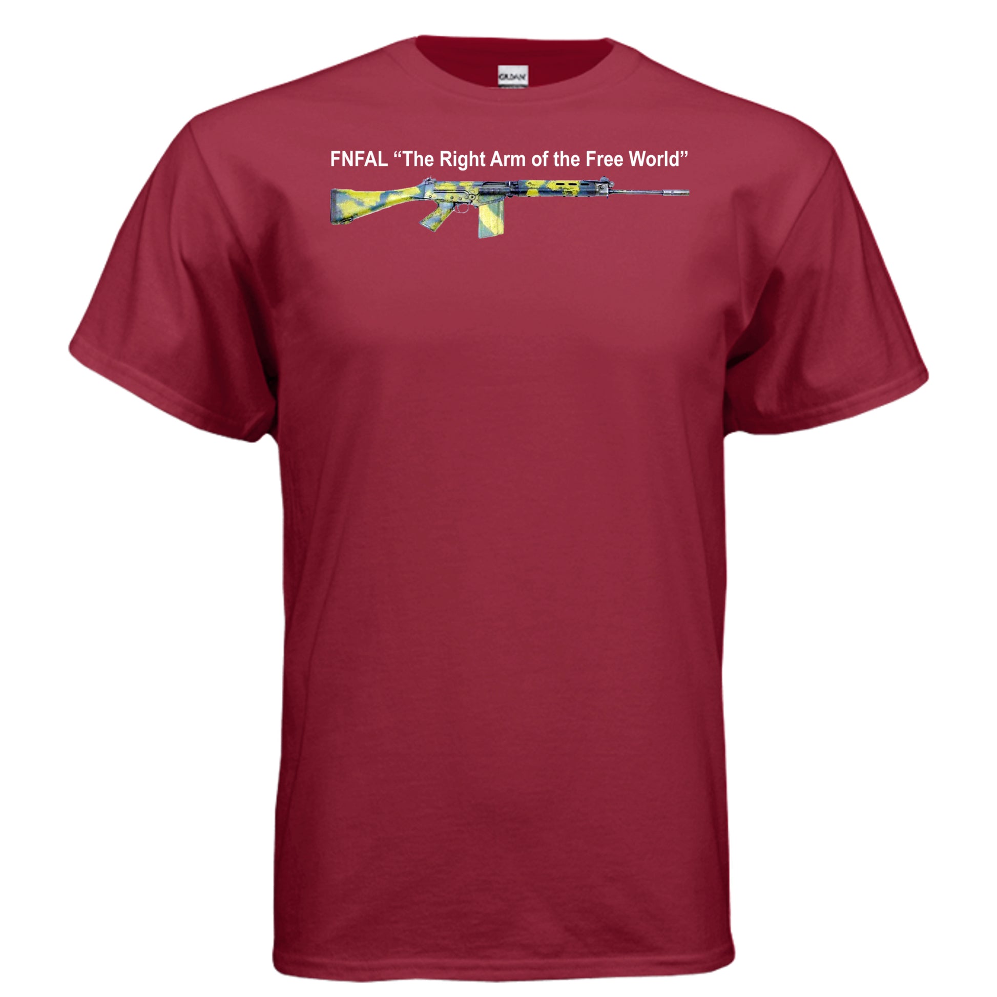 FN FAL T Shirt Right Arm of the Free World Rhodesian Camo