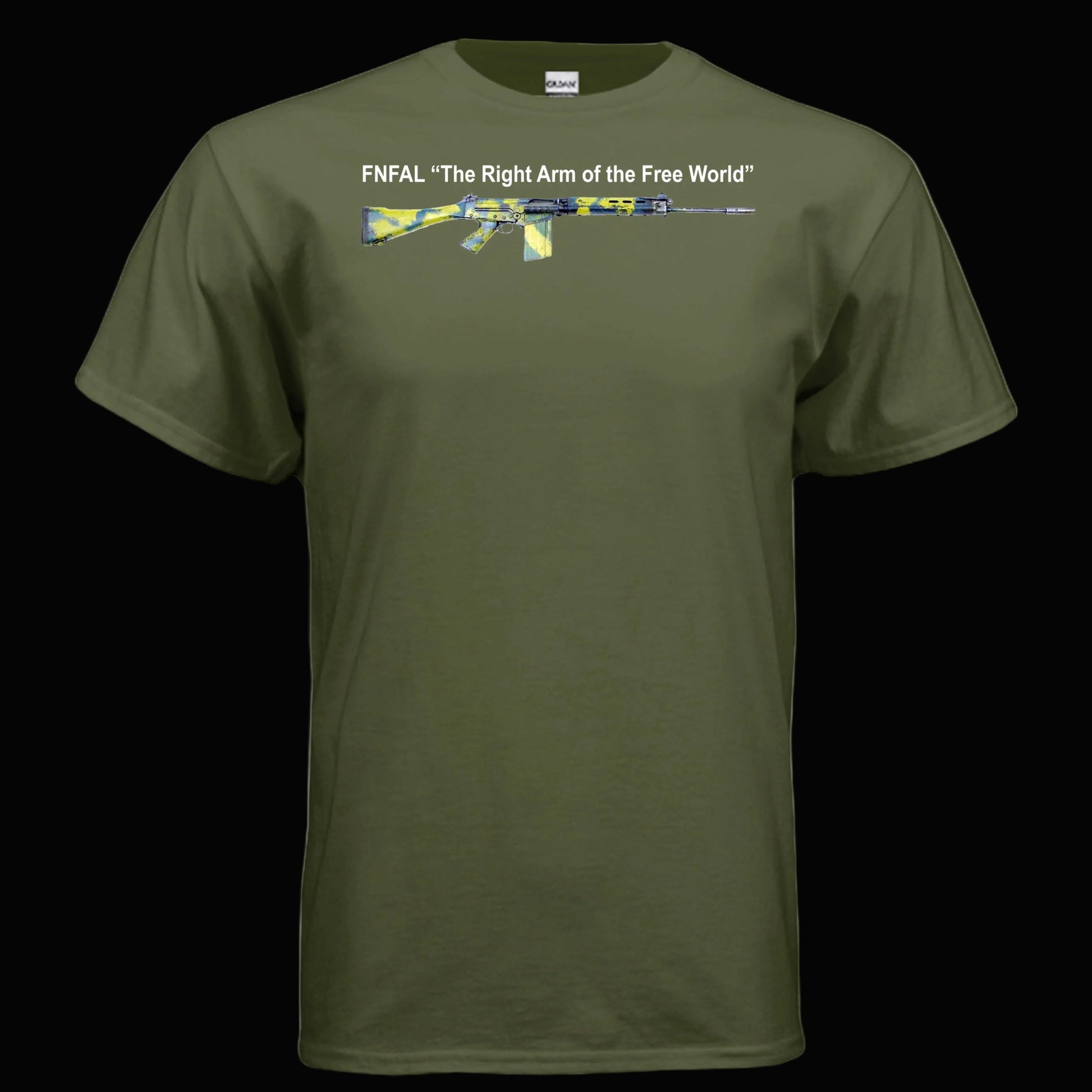 FN FAL T Shirt Right Arm of the Free World Rhodesian Camo