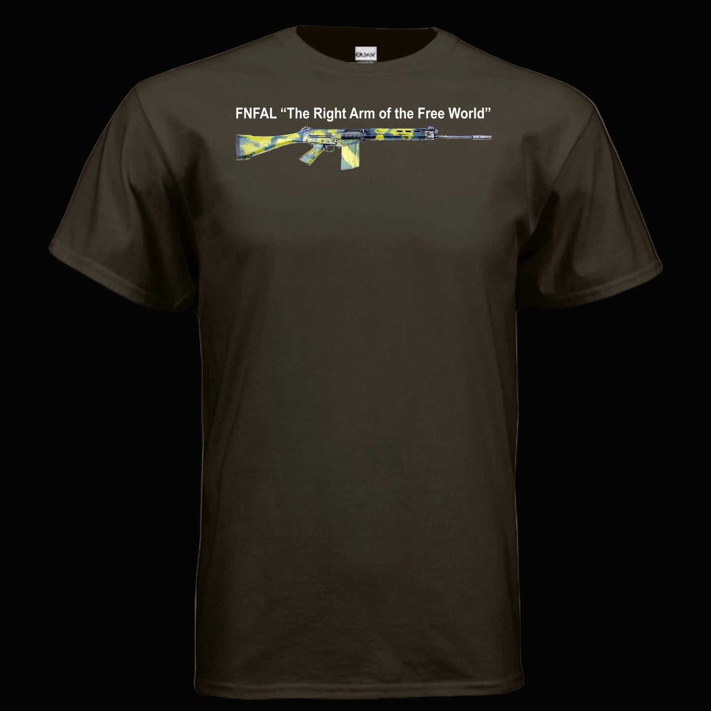 FN FAL T Shirt Right Arm of the Free World Rhodesian Camo