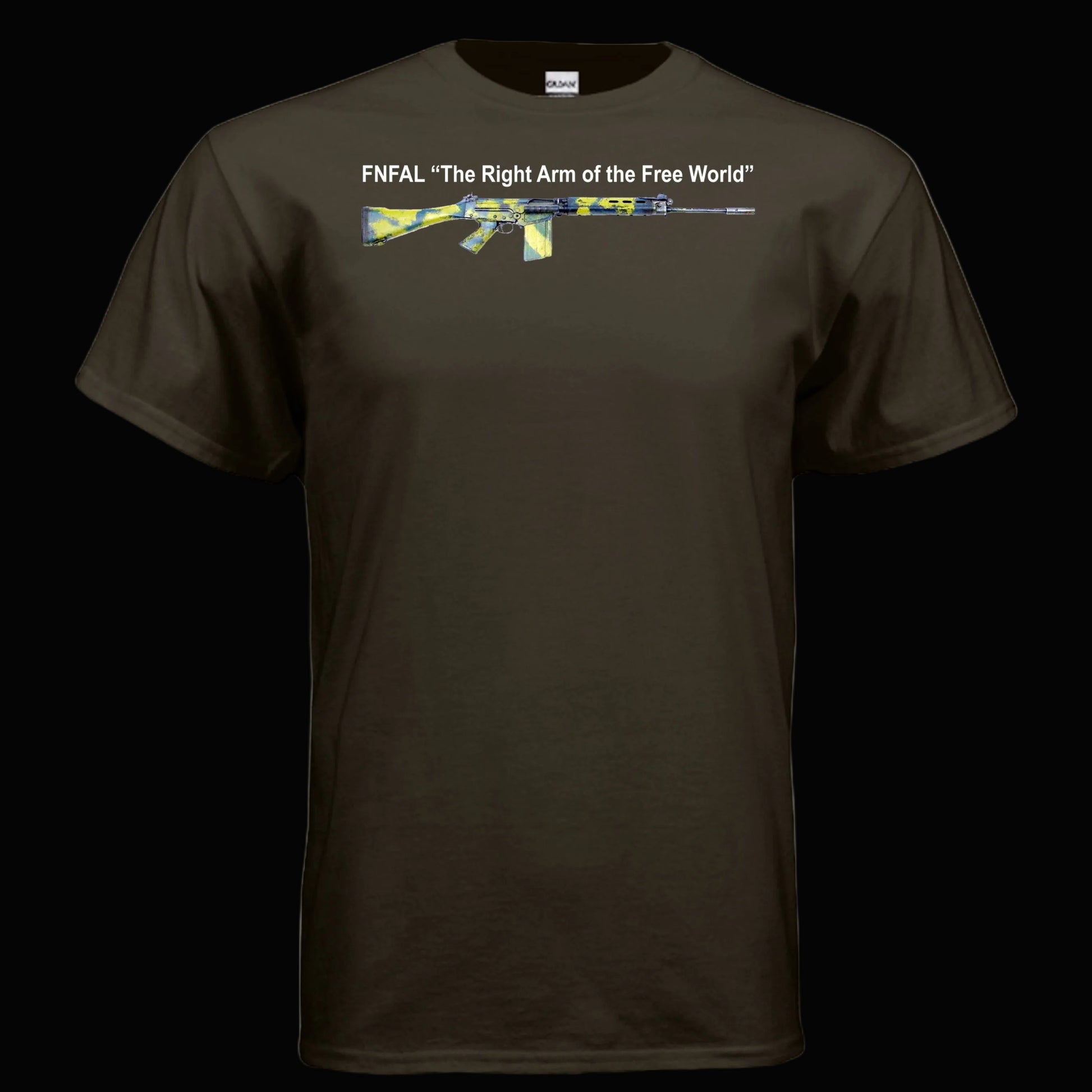 FN FAL T Shirt Right Arm of the Free World Rhodesian Camo