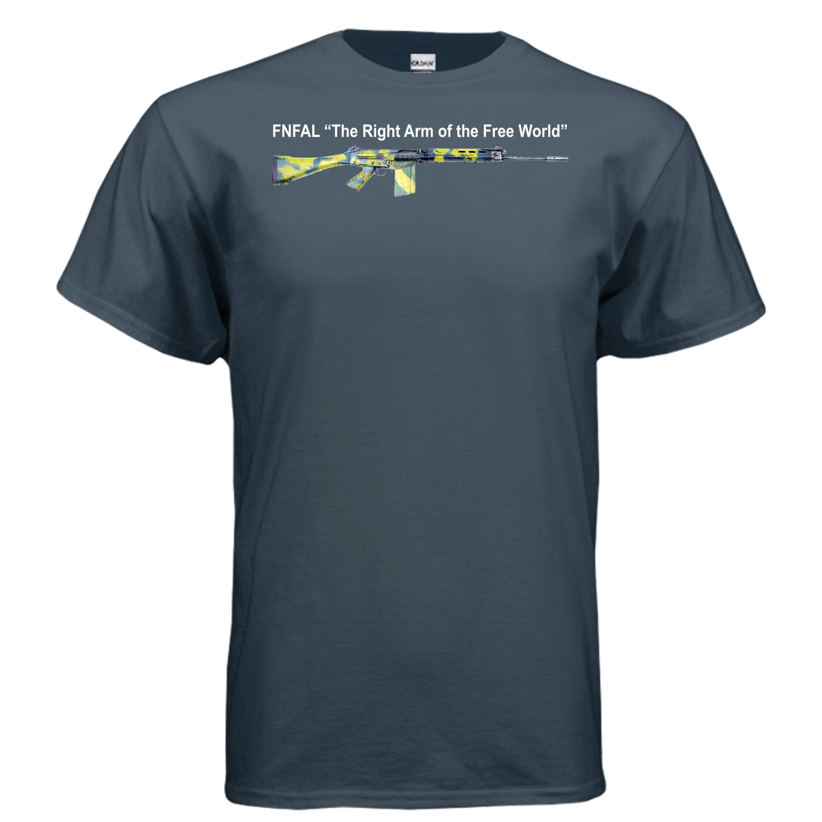 Rhodesian Camo FN FAL T-Shirt | Bush War Battle Rifle – Redheaded