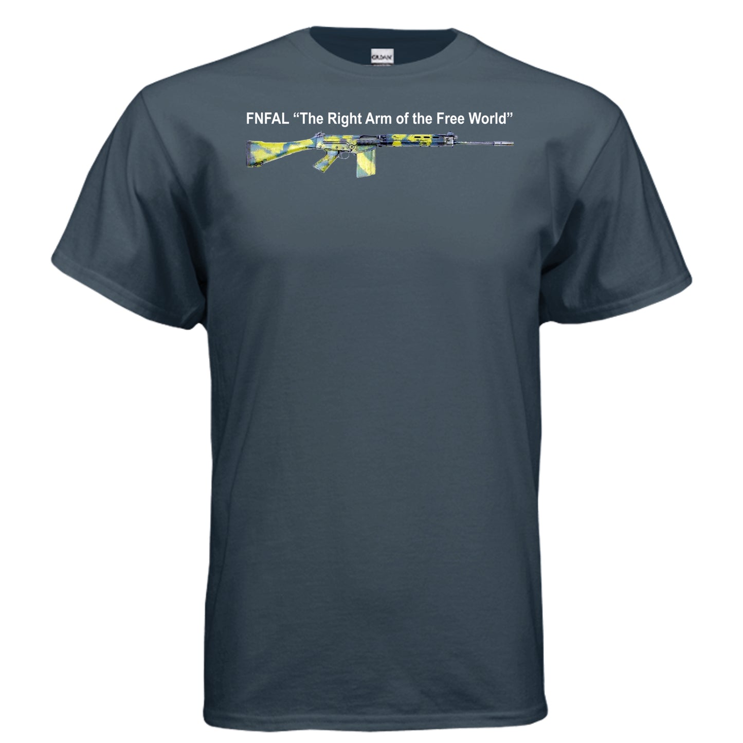 FN FAL T Shirt Right Arm of the Free World Rhodesian Camo