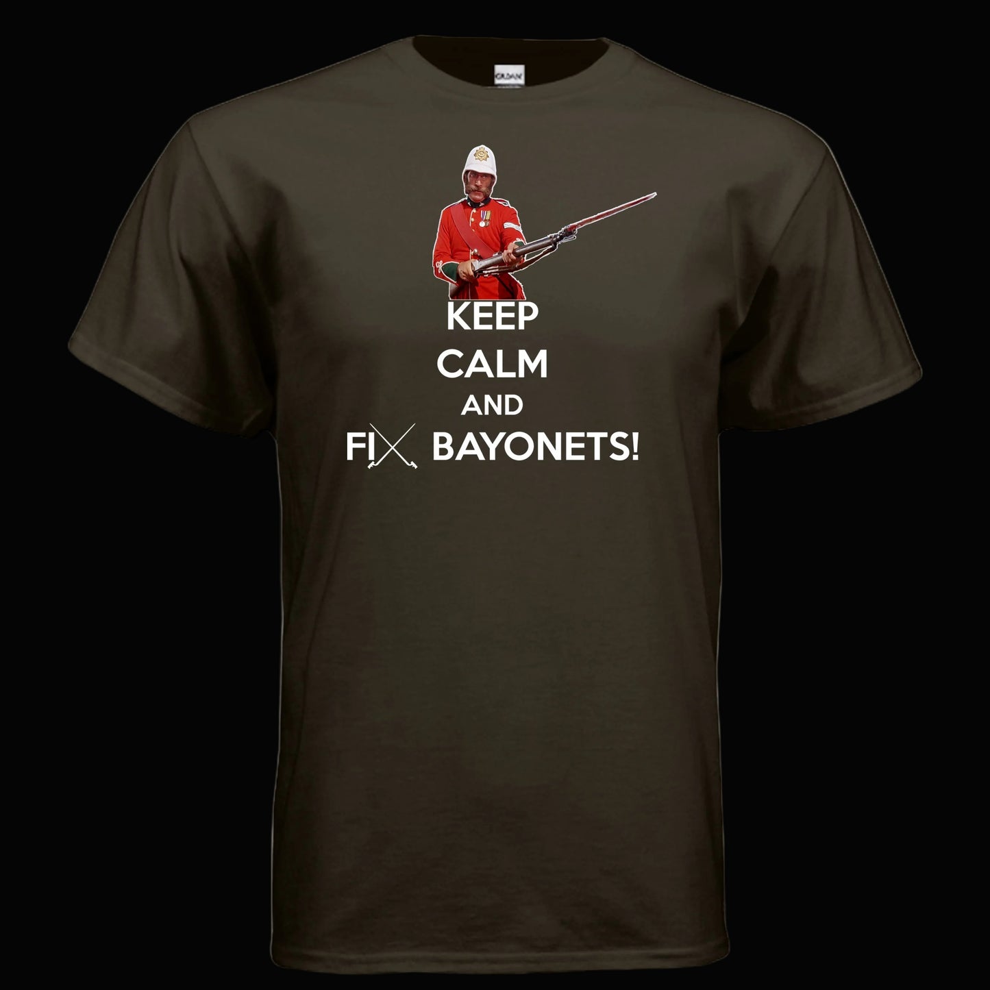 Keep Calm and Fix Bayonets T Shirt Martini Henry Zulu Movie Sgt Bourne
