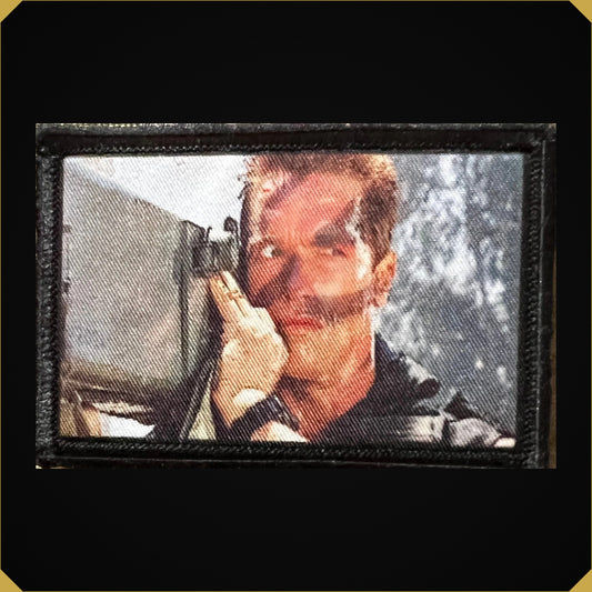 John Matrix Side Glance 2x3 Commando Movie themed Morale Patch