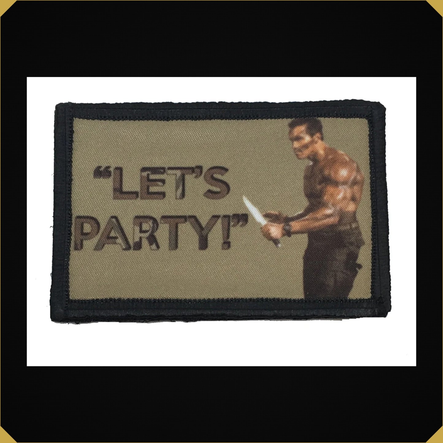 Schwarzenegger "Let's Party" Commando Movie Morale Patch