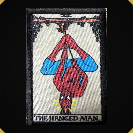 Spider Man The Hanged Man Tarot Card Morale Patch