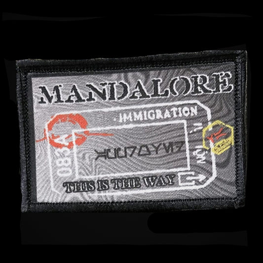 Star Wars Mandalorian Mandalor Passport Stamp hook and Loop Morale Patch