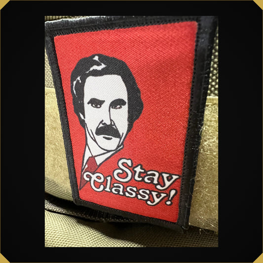 'Stay Classy' 2x3 Ron Burgundy themed Morale Patch