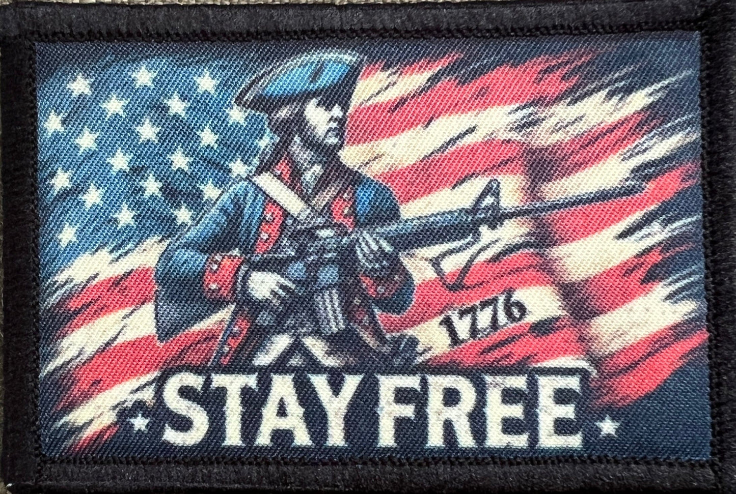 Stay Free Modern Patriot USA Flag M16 Morale Patch