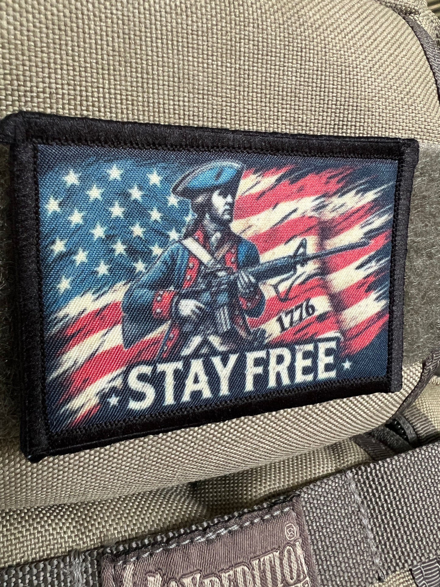 Stay Free Modern Patriot USA Flag M16 Morale Patch