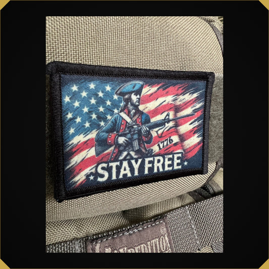 Stay Free Patriot USA Flag Morale Patch
