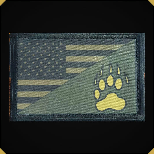 1x4 Tracker Paw USA Flag Morale Patch