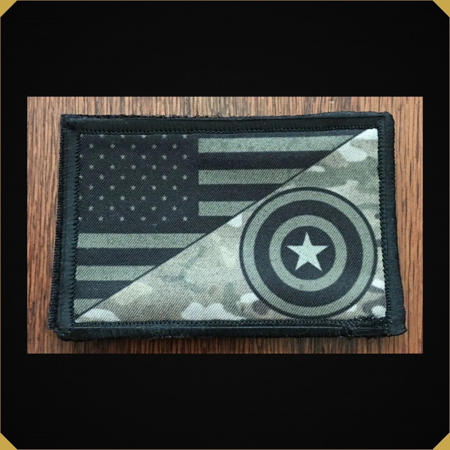 Subdued USA Flag Captain America Shield Morale Patch