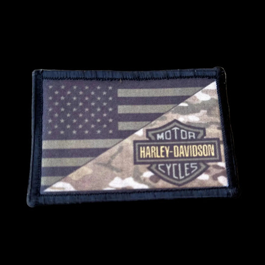 Subdued USA FLAG Harley Davidson Morale Patch