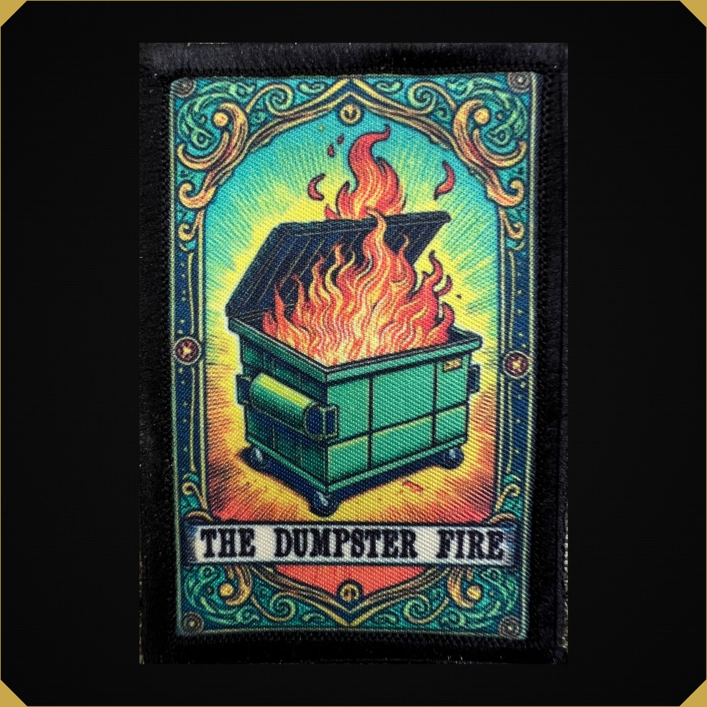 The Dumpster Fire Funny Tarot Card Morale Patch