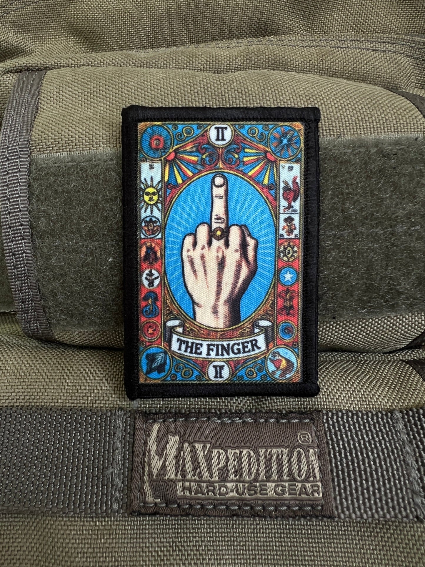 The Finger Tarot Card Funny Morale patch