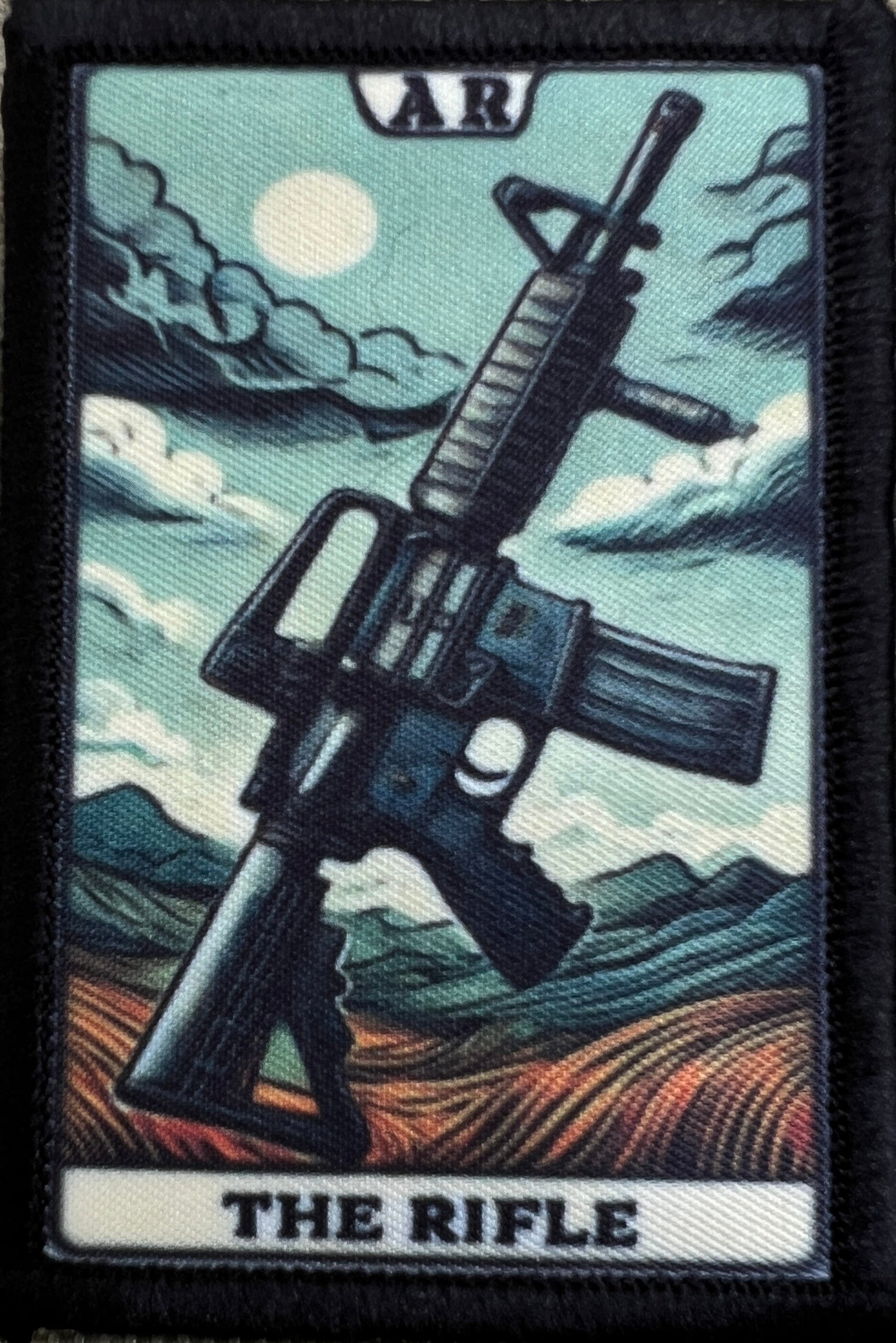 The Rifle Tarot Card Morale Patch M4 Carbine Custom funny morale patch